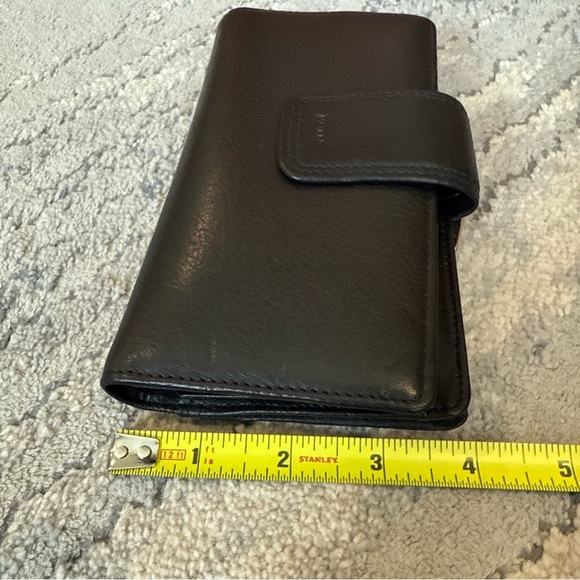 Rolfs black leather wallet Checkbook Holder Kisslock Large - Picture 3 of 7